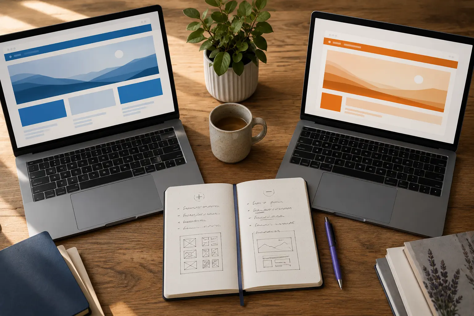 επιχειρηματίας μπροστά σε laptop επιλέγει πλατφόρμα website για ελληνική επιχείρηση
